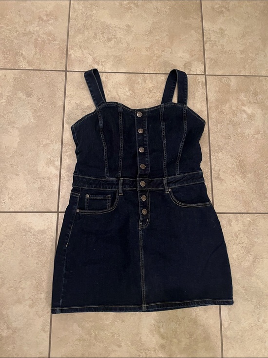 Shyanne Dresses & Skirts - Shyanne Denim Dress blue western overall style denim and diamonds
